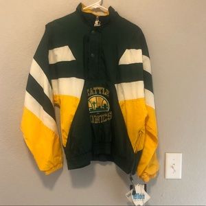 Vintage 1990s Seattle SuperSonics Pullover Jacket
